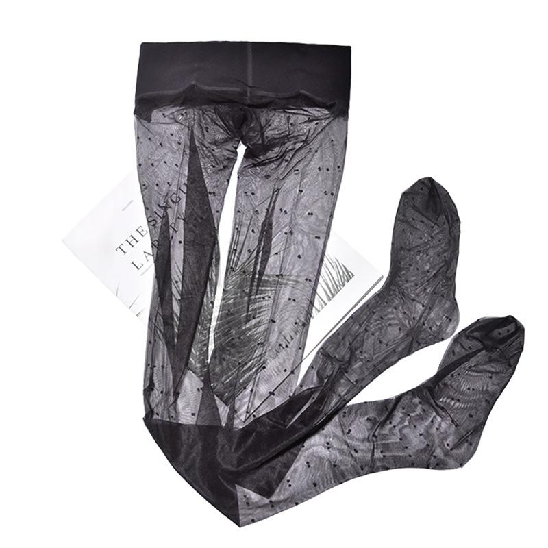 Retro Polka Dot Strümpfe Ultradünn Seidig Hochtransparent Sexy 360 Schritt Nahtlos mit Fußförmig Große Größe Polka Dot Strümpfe 360 crotch
