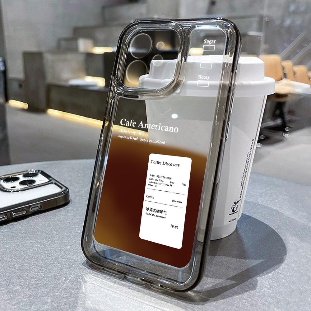 Ice Coffee Handyhülle für iPhone 15 Pro Max Hülle iPhone 13 14 11 12 Pro Max XR XS X 7 8 Plus SE Stoßfestes Label Y2k Star Cover For iPhone 14 gray