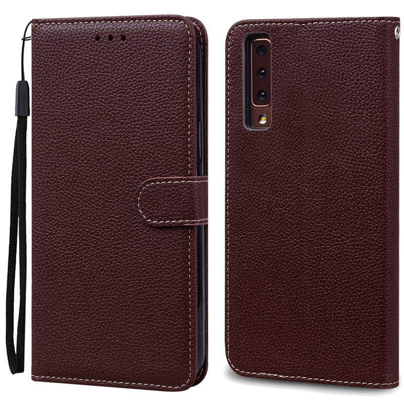 Für Samsung Galaxy A7 2018 Hülle Galaxy A 7 2018 Hülle Luxus Leder Flip Case Für Samsung Galaxy A7 2018 SM-A750F Handyhüllen Samsung A7 2018 A750 kaffeebraun