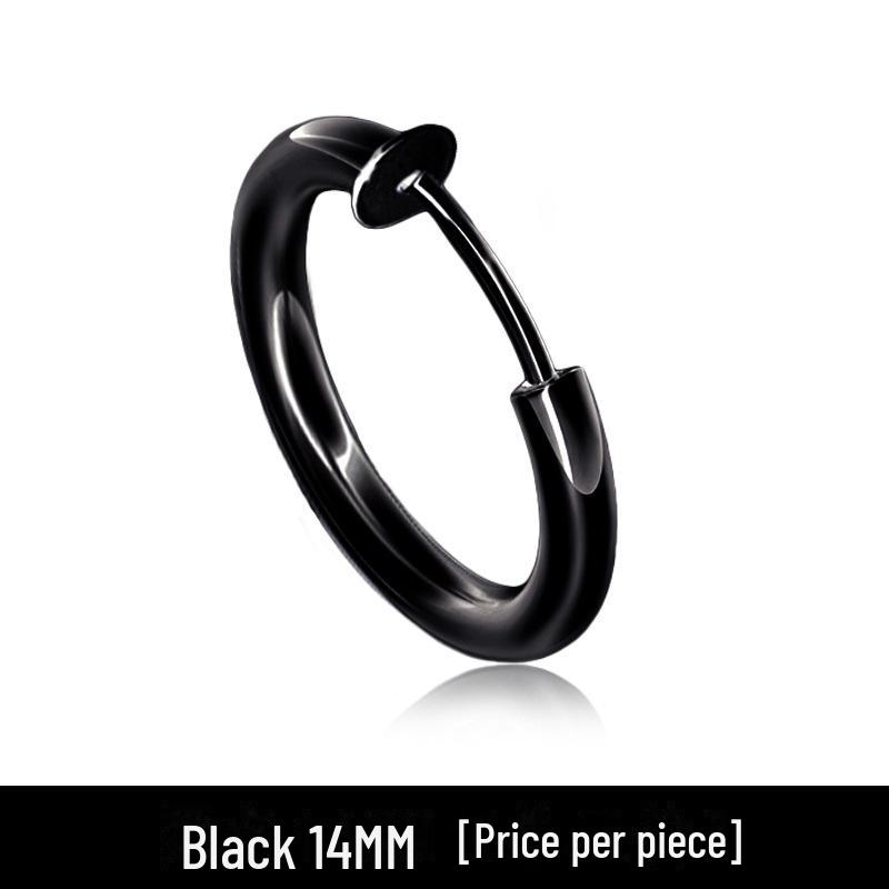 Ohrclips ohne Ohrloch für Männer, trendige Ohrknochenclips und stylische Ohrstecker für Frauen 14mm schwarz