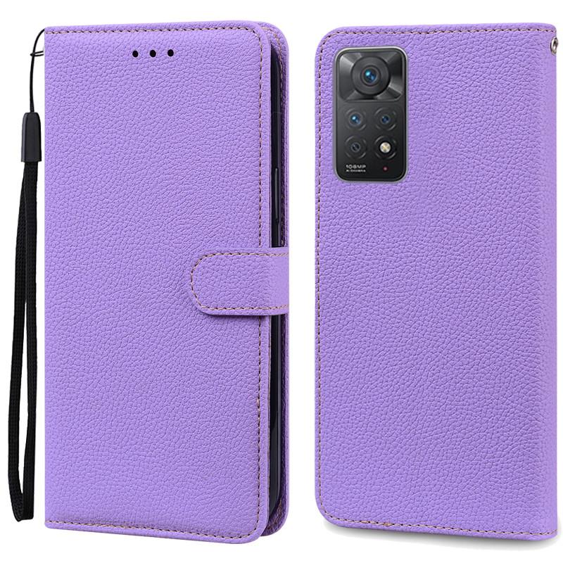 Note 11 Hülle für Xiaomi Redmi Note 11 11S Hülle Leder Brieftasche Flip Case für Redmi Note 11 Pro Handyhüllen Note 11S Cover Fundas Note 11 licht lila
