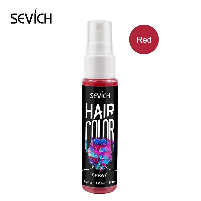 Sevich 8-Farben-Haarfarbenspray, sofortige Haarfarbe, Haarstyling-Produkt, 30 ml, temporäre Haarfarbe, Farbe, modisches Schönheits-Make-up rot