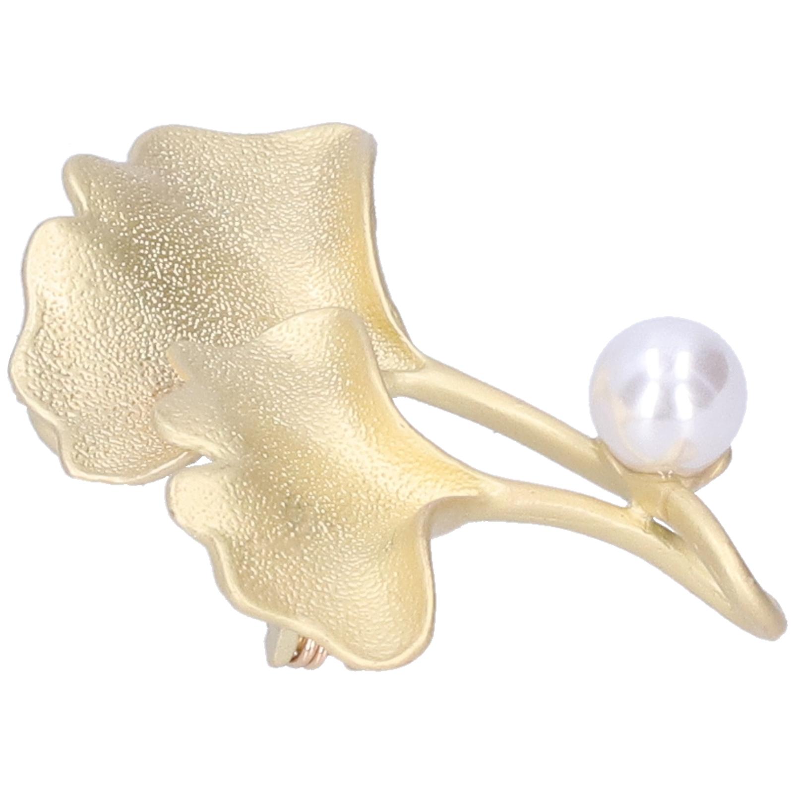 Brosche Anstecknadel Metall Mattiertes Ginkgoblatt Muster Reversnadel Mantelabzeichen Party Corsage AccessoiresGold gold
