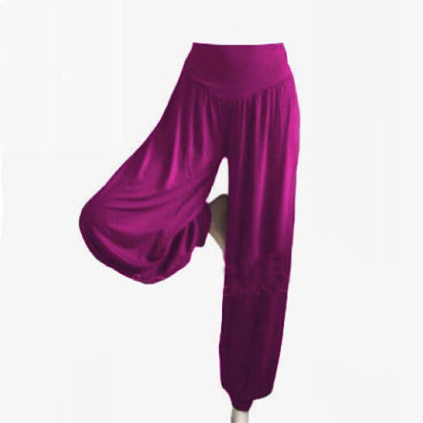Damen-Harems-Aladdin-Hose, kausale Baggy-Gypsy-lose Tanz-Yoga-Genie-Hose XL violett/rot
