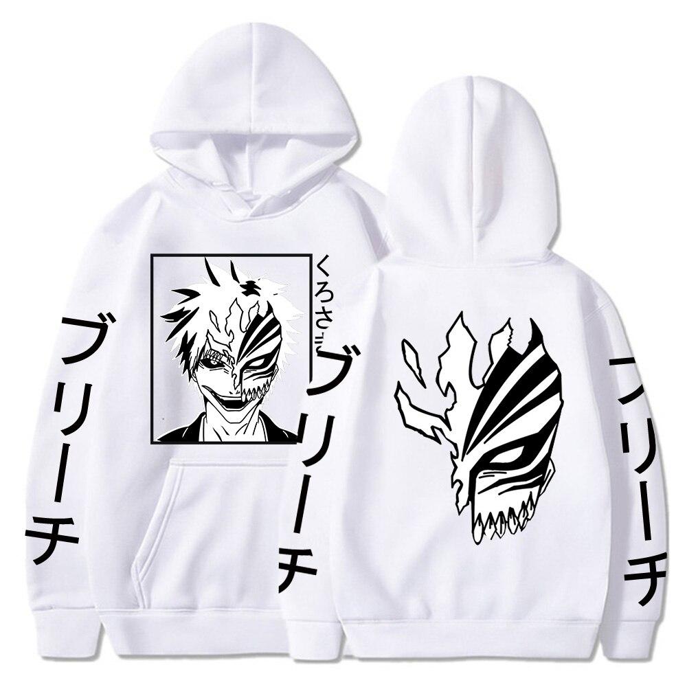 Bleach Kurosaki Ichigo Anime Harajuku Hoodies Gothic Cartoon Manga Maske Junge Grafik Männer Frauen Winter Lange Ärmel Sweatshirts M