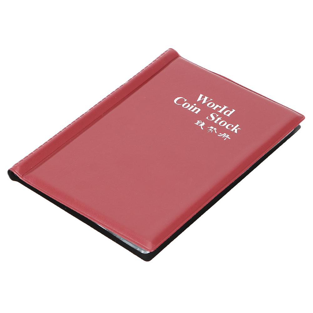Münzhalter-Alben, Mini-Aufbewahrungstasche für Penny-Münzen, 120 Taschen, Album zur Münzsammlung, Sammelbuch, Geld-Organizer für Sammler intensiv/rot