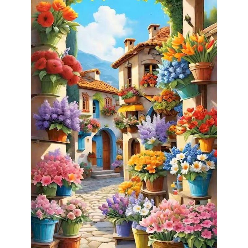 5d Diamant Malerei Landschaft Straße Stadt Voll Bohrer Wohnkultur Diamant Stickerei Blume Mosaik 5d Diy Geschenk Wohnkultur Full Round 40x50CM