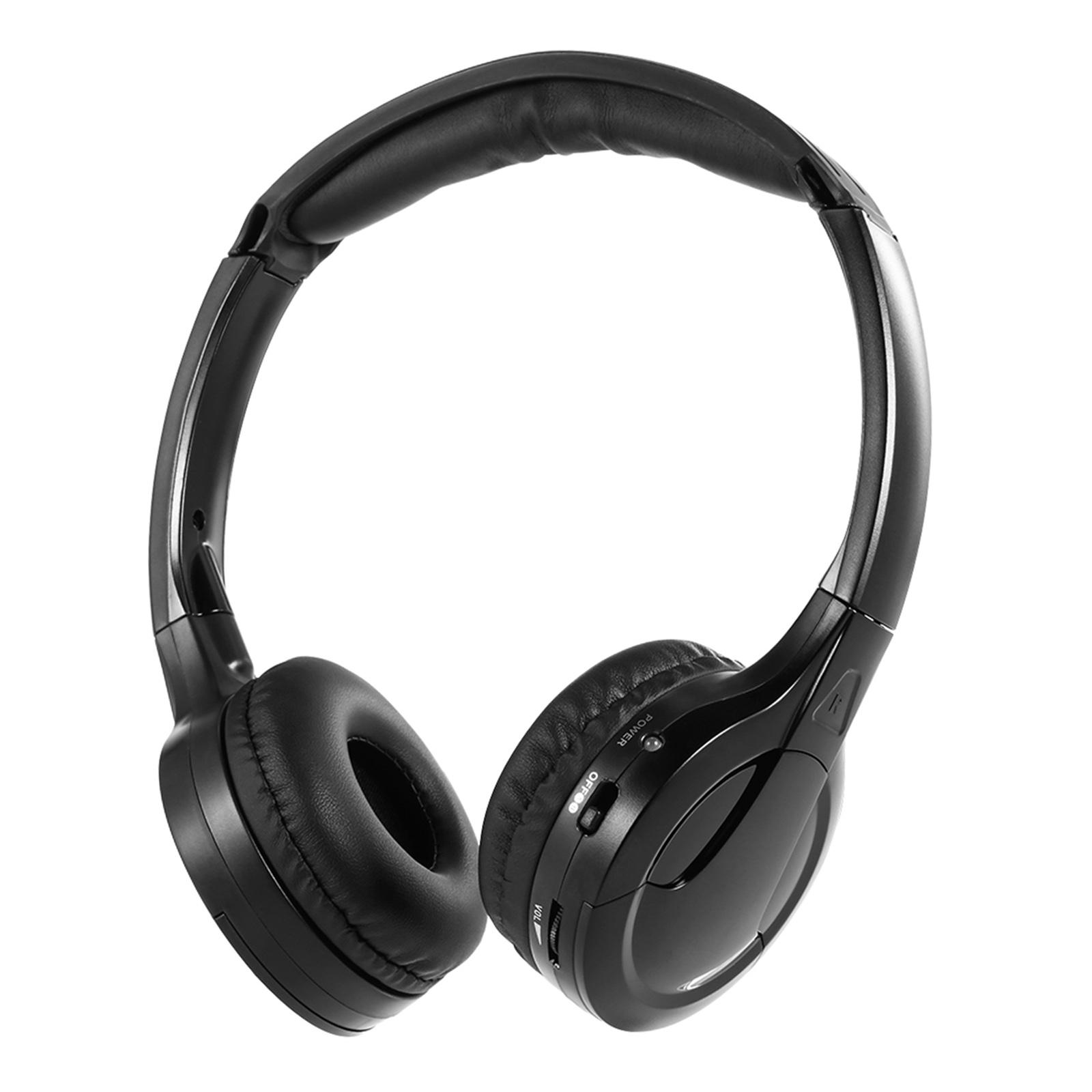 IR Infrarot Drahtlose Kopfhörer Stereo Faltbare Auto Headset Kopfhörer Wired Kopfhörer Dual Kanal für In-auto DVD Player schwarz
