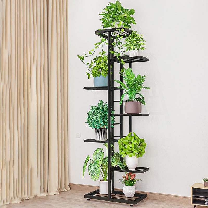 Blumenständer, mehrschichtig, 7 Schichten, 8 Töpfe, für den Innenbereich, für Zuhause, Balkon, dekorative Regale, Eisen, Wohnzimmer, einfacher Blumentopf
