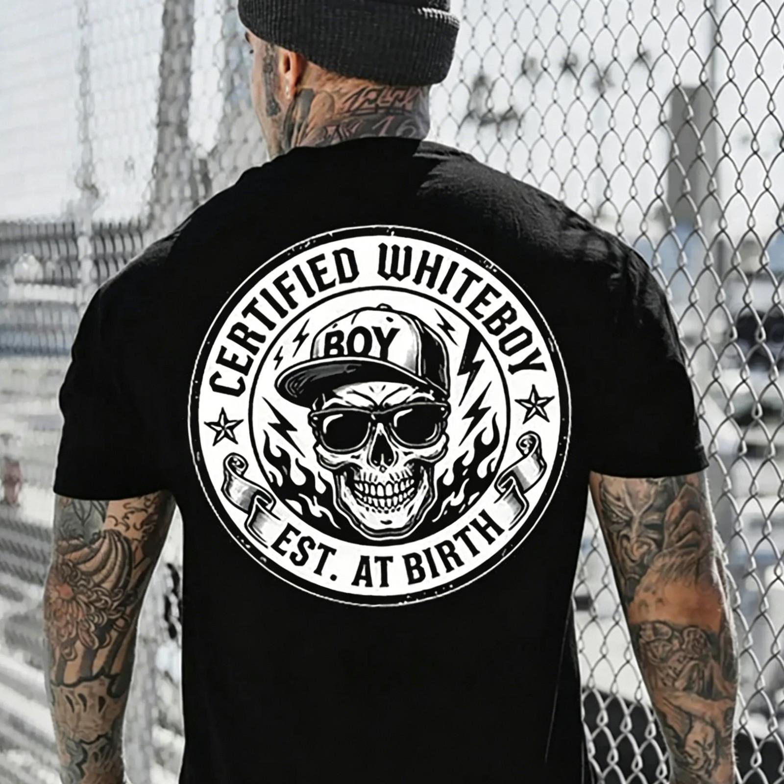 CERTIFIED WHITEBOY Street Skull T-Shirt, Herrenmode, Streetwear XL bunt