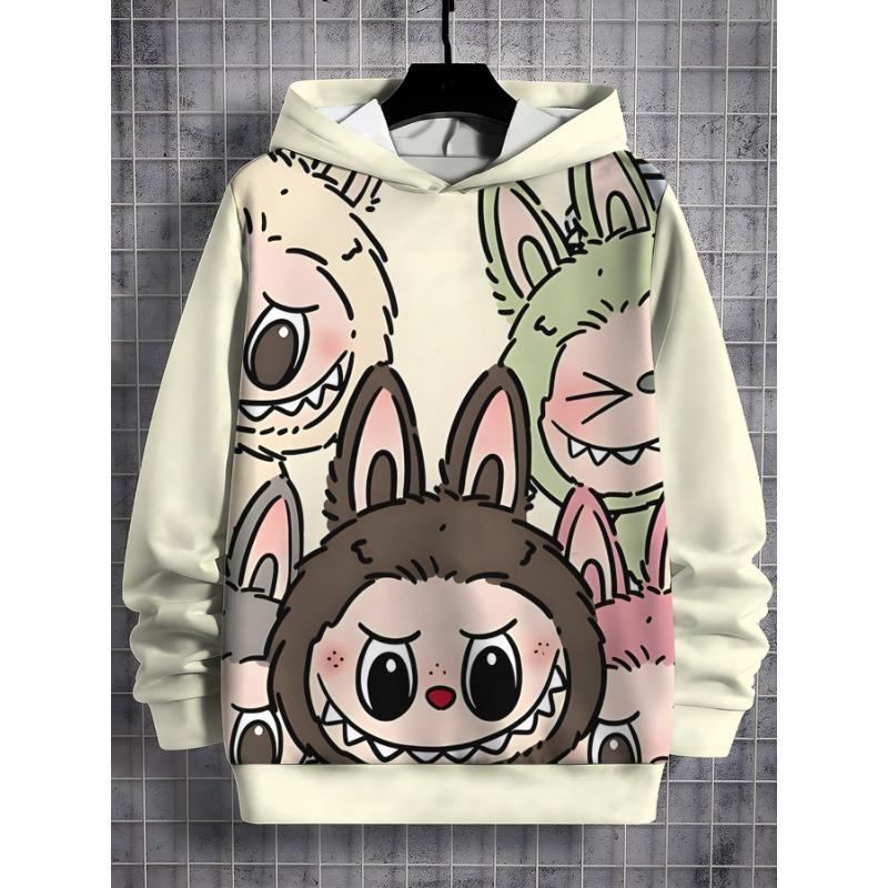 Heißer neuer LABUBU 3D-Druck Herbst- und Winter-Hoodie Kinderpullover Junge Mädchen Langarm-Pullover Kinderbekleidung 140