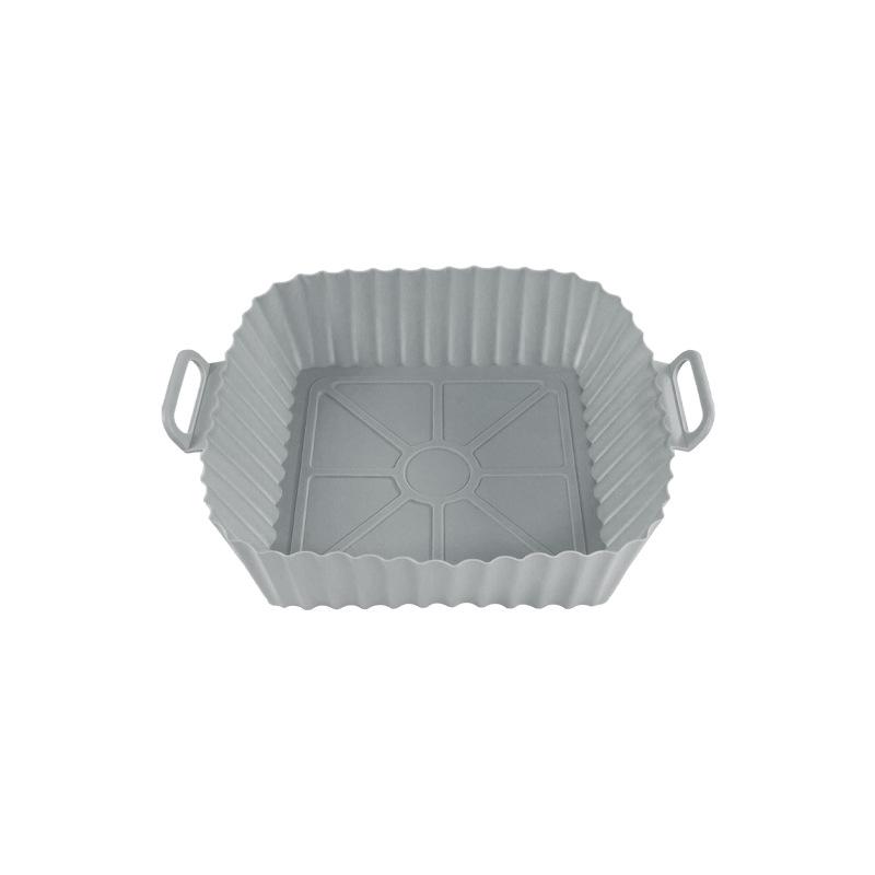 Air Fryer Verdickte Lebensmittelqualität Silikonmatte Silikon Klappbackmatte Haushalts Air Fryer Backform square 21*16*5cm 55g, grau
