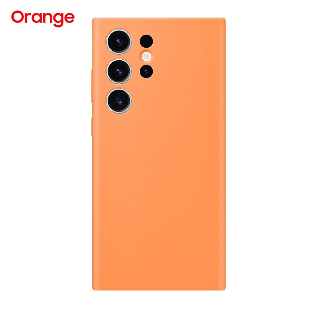 Samsung Original Silikon Handyhülle für Samsung Galaxy S23 Ultra S23Ultra Vollschutz Handyhülle orange
