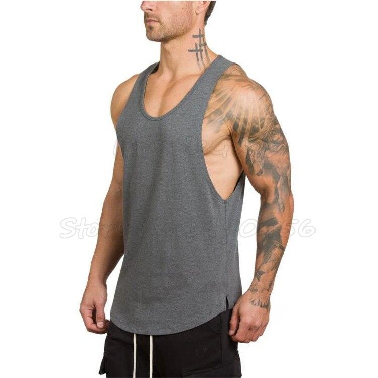 Muscleguys Markenkleidung, solide Tanktops für Männer, leeres Unterhemd, Muskelweste, Bodybuilding und Fitness, Stringer-Tanktop für Fitnessstudios M dunkelgrau