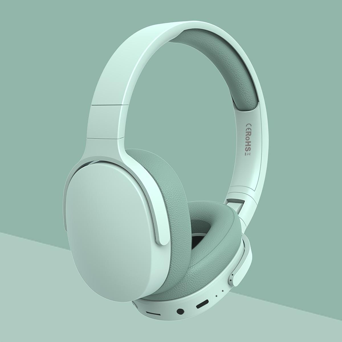 Faltbare Drahtlose Bluetooth 5.3 Kopfhörer 3D Stereo Headset Geräuschunterdrückung Musik Gaming Kopfhörer mit Mikrofon grün