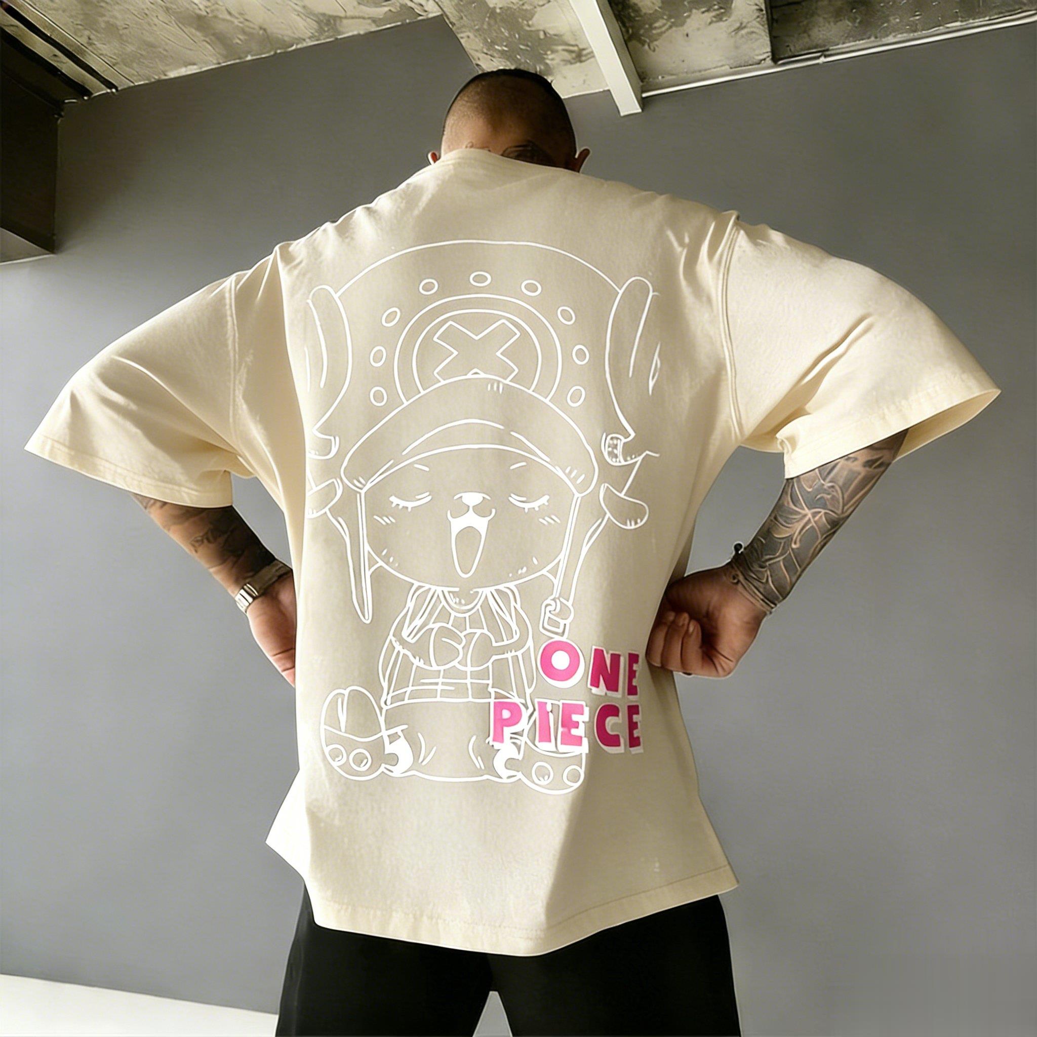 One Piece Chopper Anime T-Shirt Herren Damen Kurzarm Tee Sommer Oberteile Lässiges Grafik-T-Shirt Streetwear Cartoon-Print Y2k 2026 Neu L