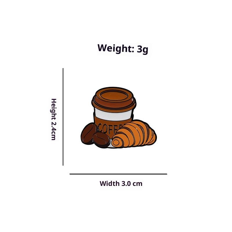 Ich Liebe Kaffee Emaille Brosche Kaffeebohne Anstecknadeln Croissant Kaffeemaschine Tasche Kreativer Kaffee Metallabzeichen Schmuck Freund Geschenk