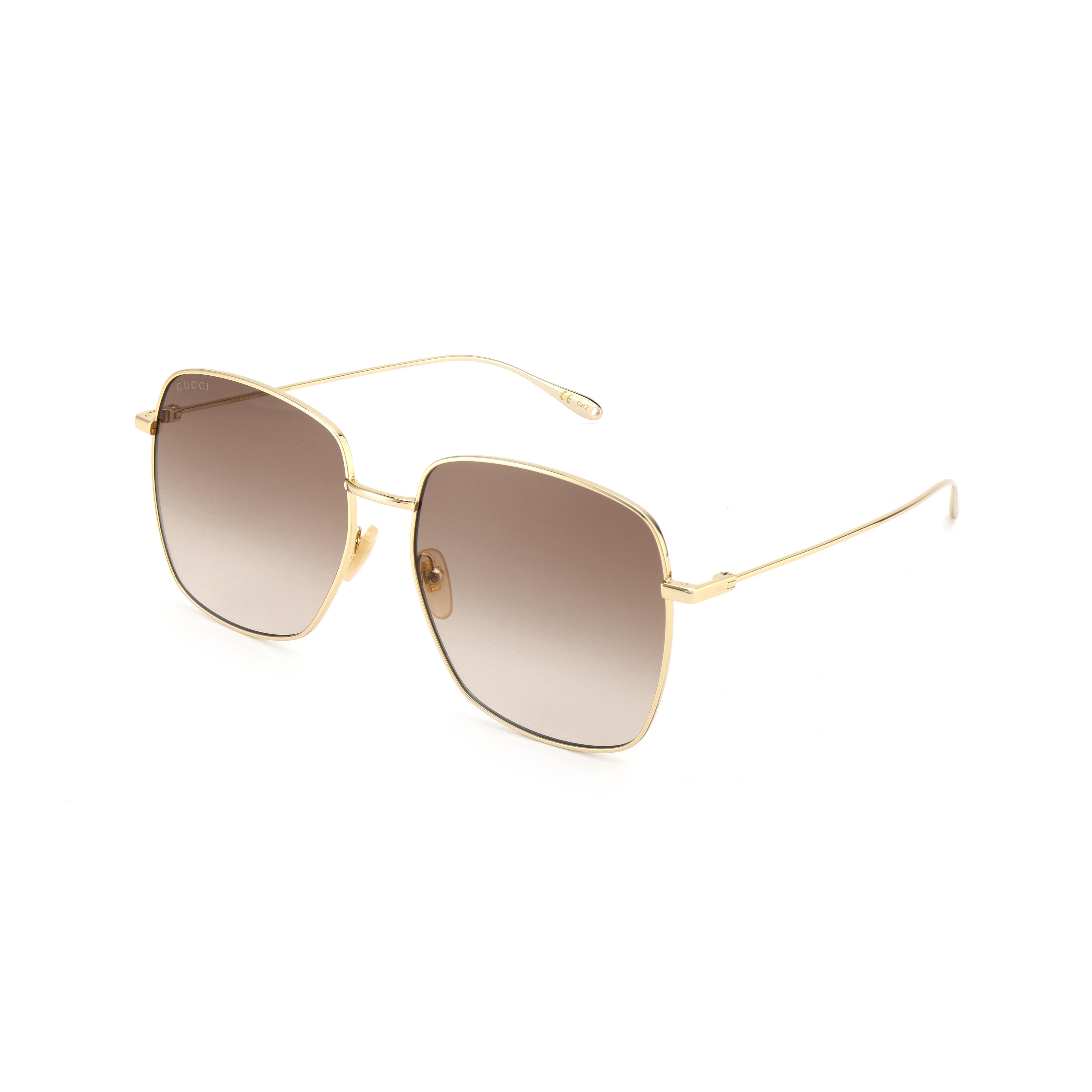 Gucci Minimalistische Braune Quadratische Sonnenbrille Unisex Sonnenbrille GG1031S-003 Dust Bag+Eyeglass Case (Random Color)