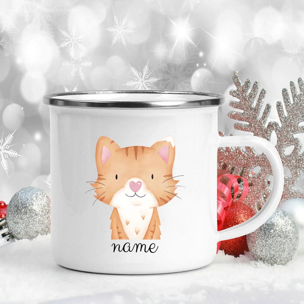 Personalisierte Kindertasse Babygeschenk Geschenke Emailletasse Waldtiere Emaille Campingtassen mit Namen Geschenke für Kinder 360ml