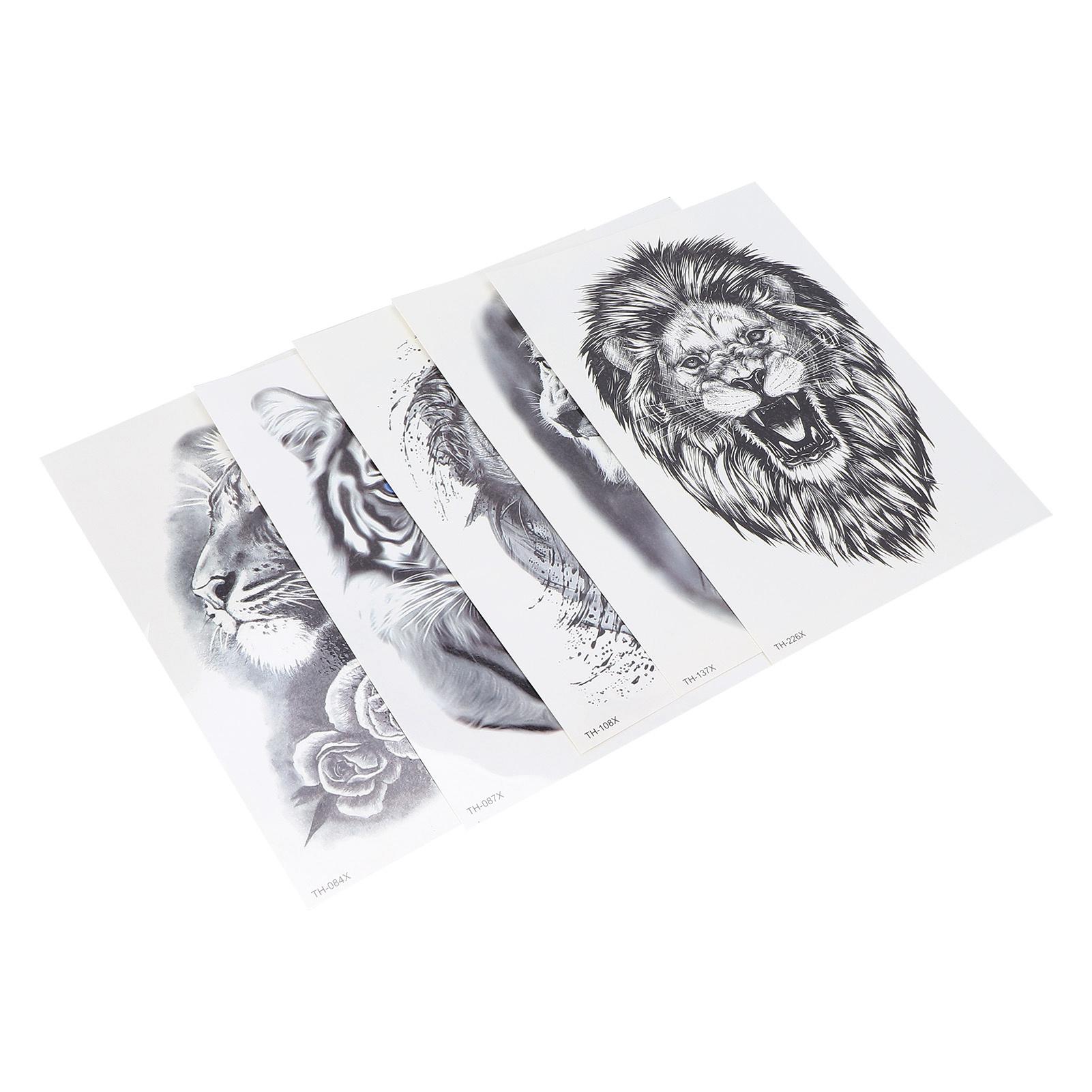5 Blatt Tiermuster temporäre Tattoo Aufkleber Männer wasserdicht Tattoo Aufkleber Zubehör