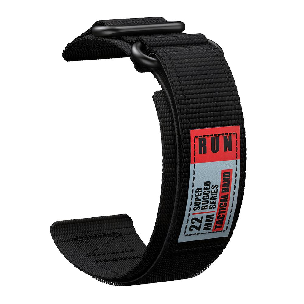 22mm Klettverschluss Nylon Uhrenarmband für Suunto Vertical 2/RACE S/Run/Ocean Sport Ersatz-Armband für Suunto 5 9 Peak Pro 22mm schwarz