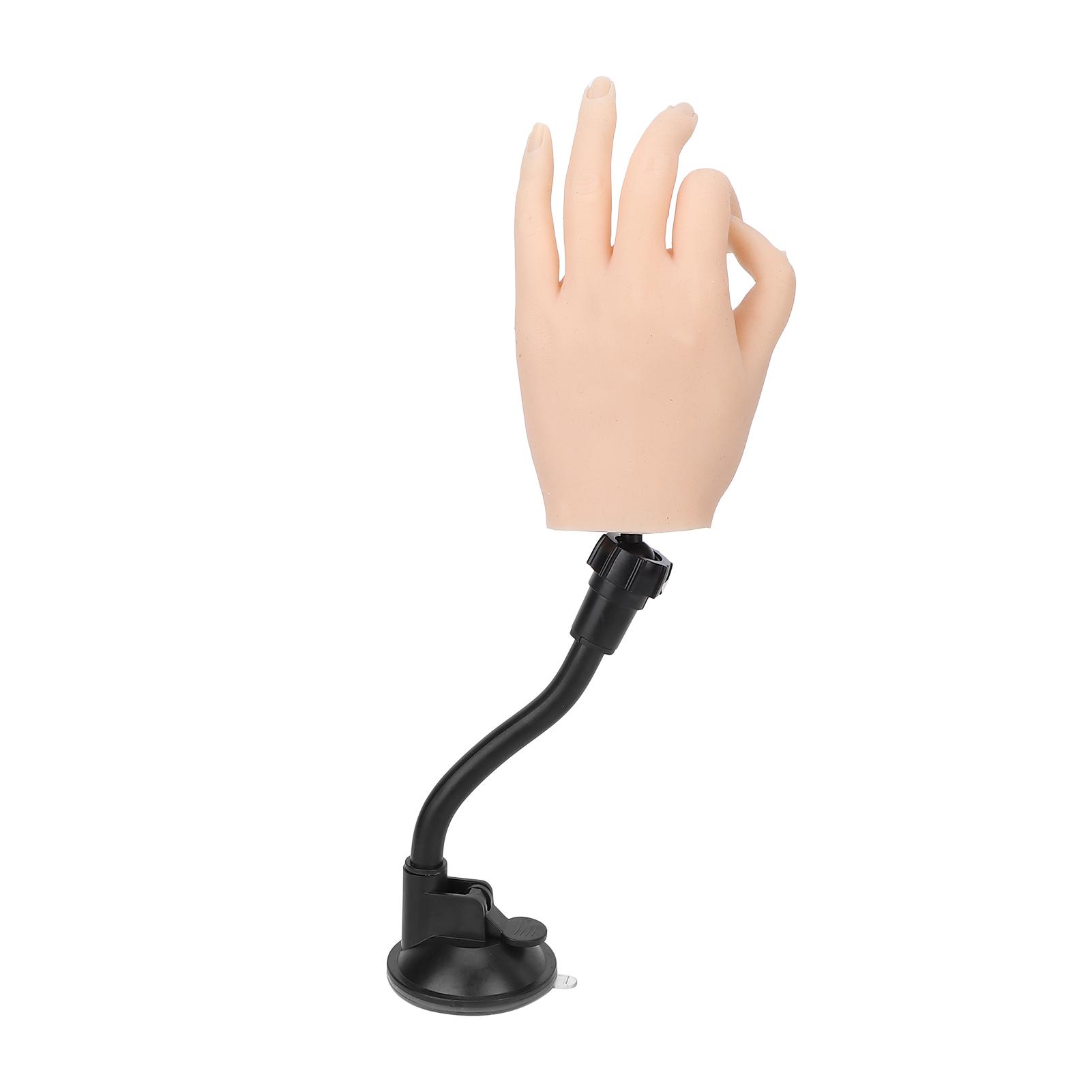 Silikon Nail Art Übungshand Biegbare Gelenke Falschnagel Übungshand Modell mit HalterungRechts left hand