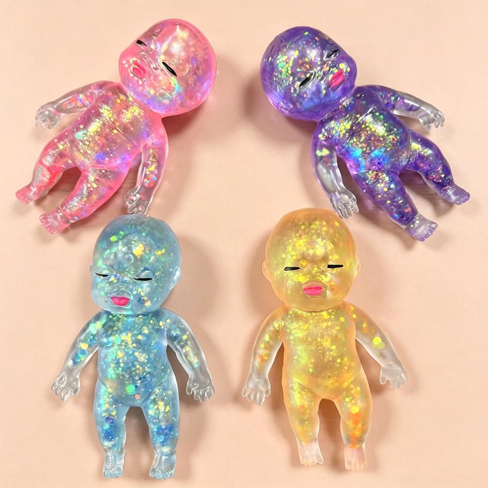 Bestseller Glitzer Baby Squishy Spielzeug Langsam Rückprallend Fidget Spielzeug Stressabbau Weiches Quetschspielzeug Kreatives Geschenk für Kinder Erwachsene