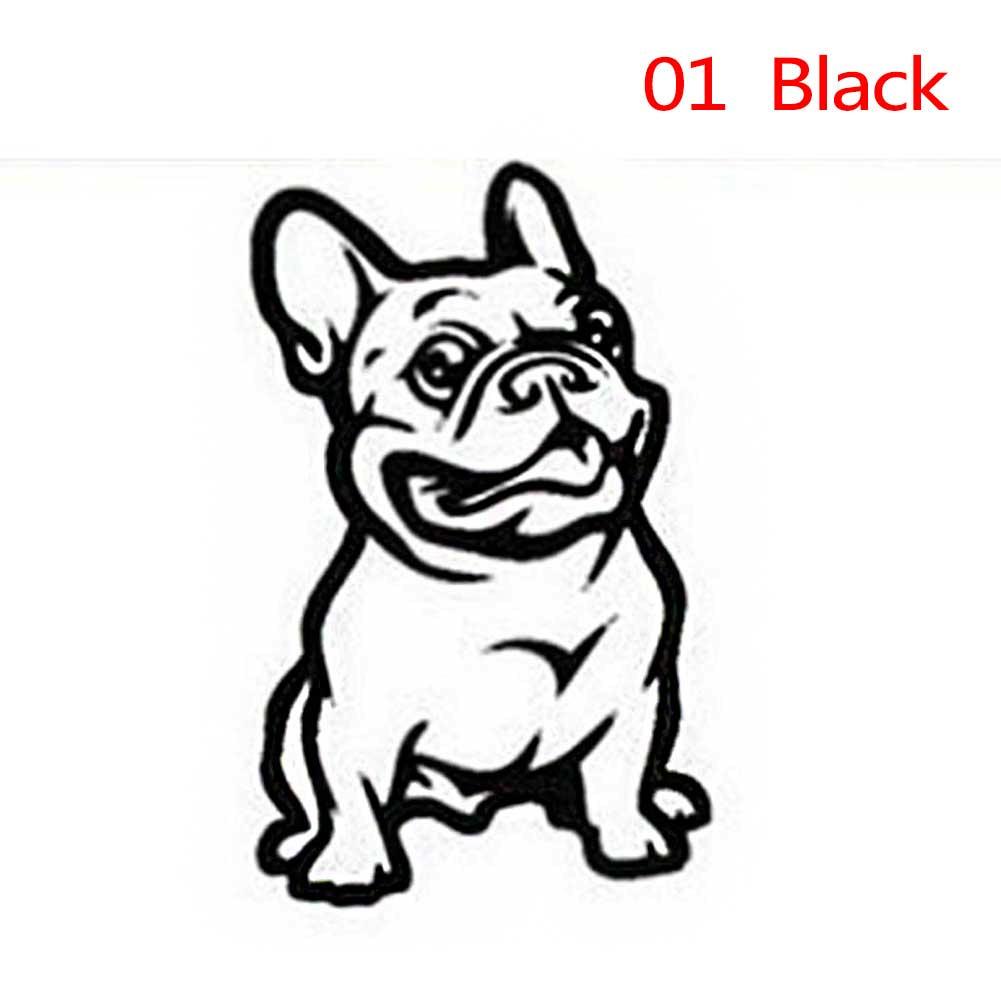Niedlicher selbstklebender, individueller 3D-Autoaufkleber, französische Bulldogge, Hund/Haustier, Vinyl-Autoaufkleber, Dekor schwarz