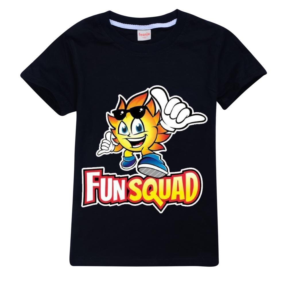 Neue Jungen Sommer Kleidung Kinder Cosplay Fun Squad Gaming T-shirt Pullover 100% Baumwolle Freizeit Mode Kinder Jungen Mädchen Tees Tops 130 schwarz