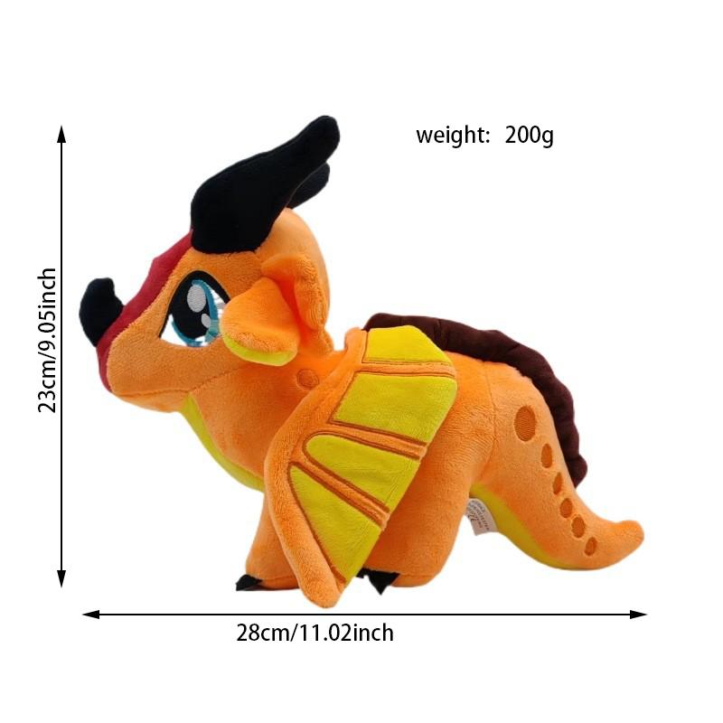 25cm Wings Of Fire Drachen Plüschtier Spielzeugfigur Animation Weiches Kuscheltier Kindergeburtstag Feiertagsgeschenk Plüschspielzeug orange
