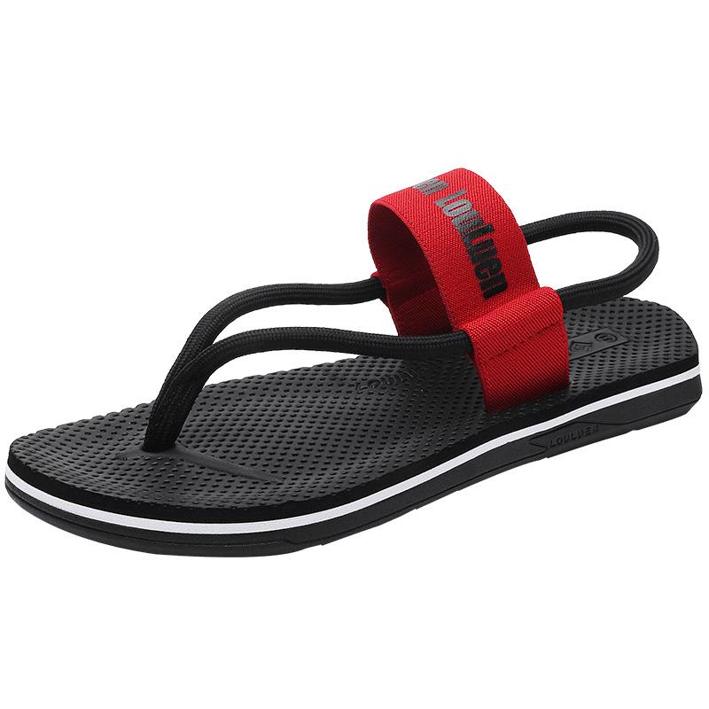 Sommermode Herrenschuhe Sandalen für Herrenschuhe Sandalias Herren Casual Outdoor Flip Flops Schuhe Weiche und bequeme Sandalen 44 rot