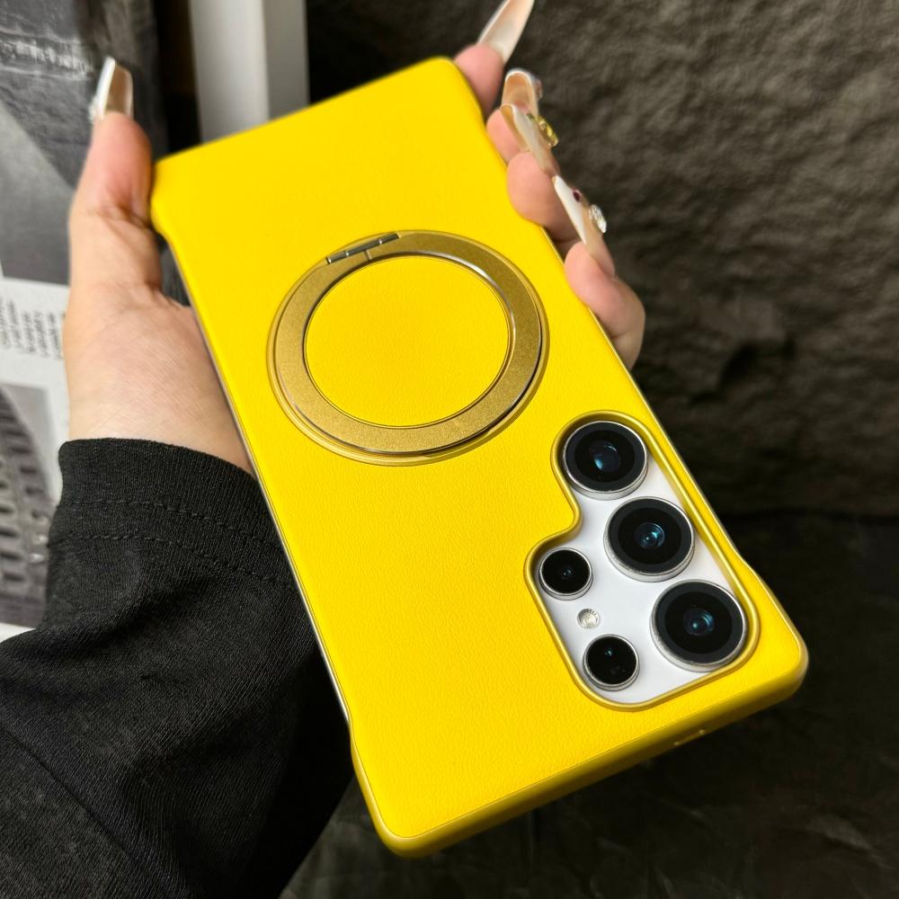 Rahmenlose Matte Leder Magnetische Ständer Halter Handyhülle Für Samsung Galaxy S25 S24 S23 Ultra Schlank Atmungsaktiv Für Magsafe Hülle Galaxy S23 Ultra