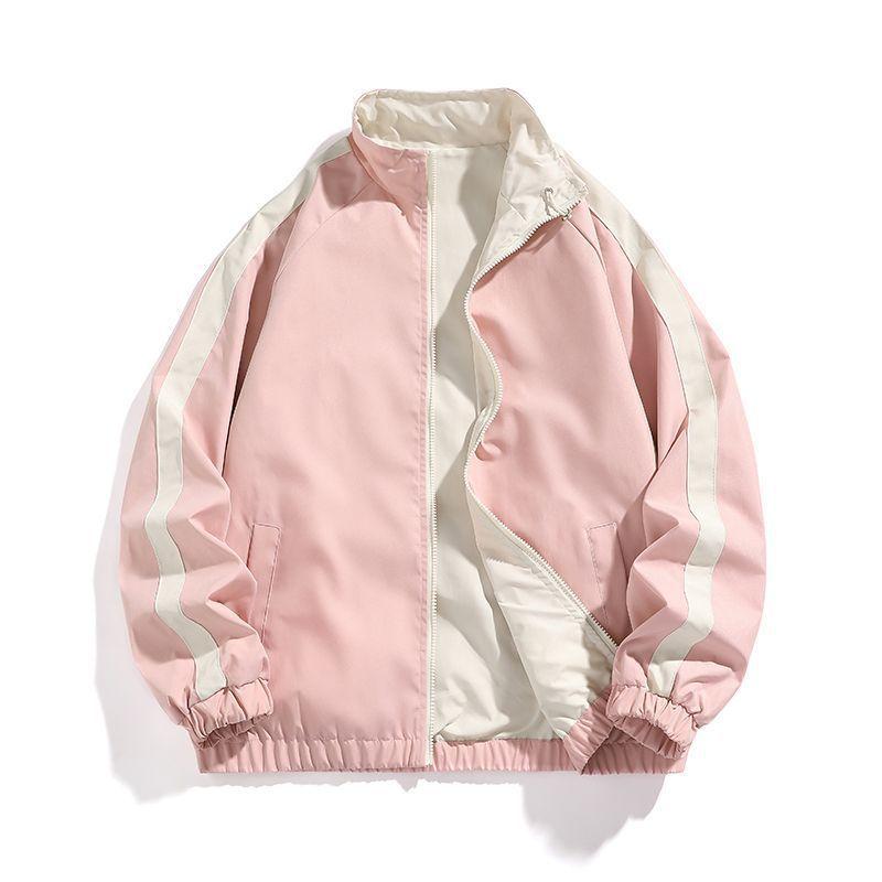 Jacke Herren Frühling und Herbst Herbst Kleidung Doppelseitige Sport Casual Wasserdichte Jacke Herren M rosa