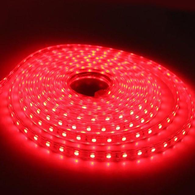 Wasserdichte SMD 5050 AC220V LED Streifen Flexible Licht 60leds/m LED Band LED Lichter Beleuchtung Wohnzimmer Dekor Lampe 1M rot