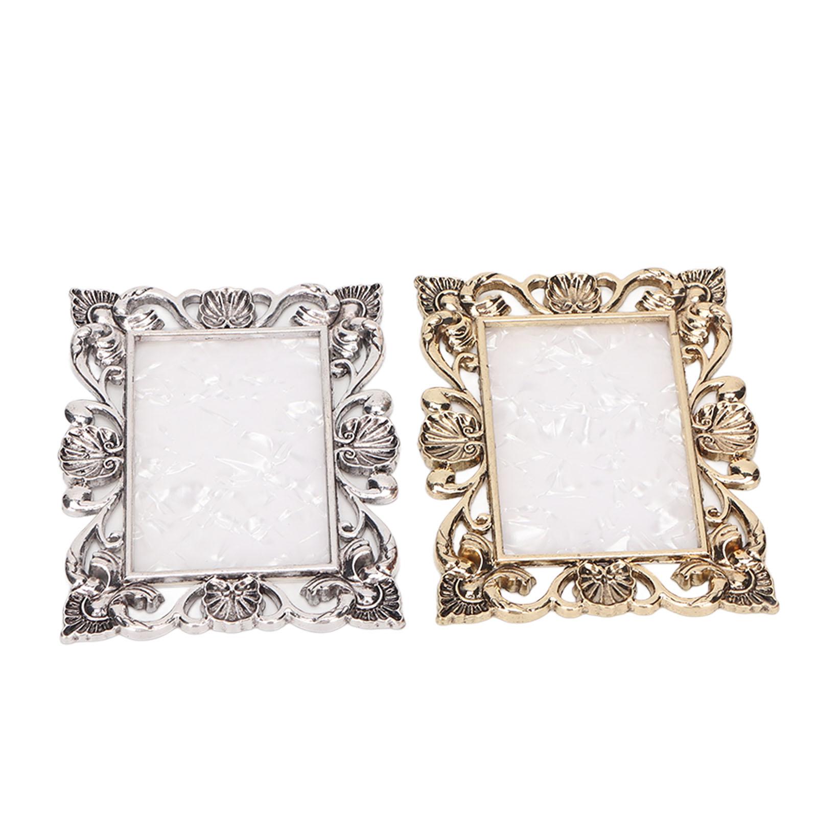 2 Stück Nail Art Malpalette Harz Gold Silber Kupfer Mischfarbe Vintage Rechteckig Fotografie