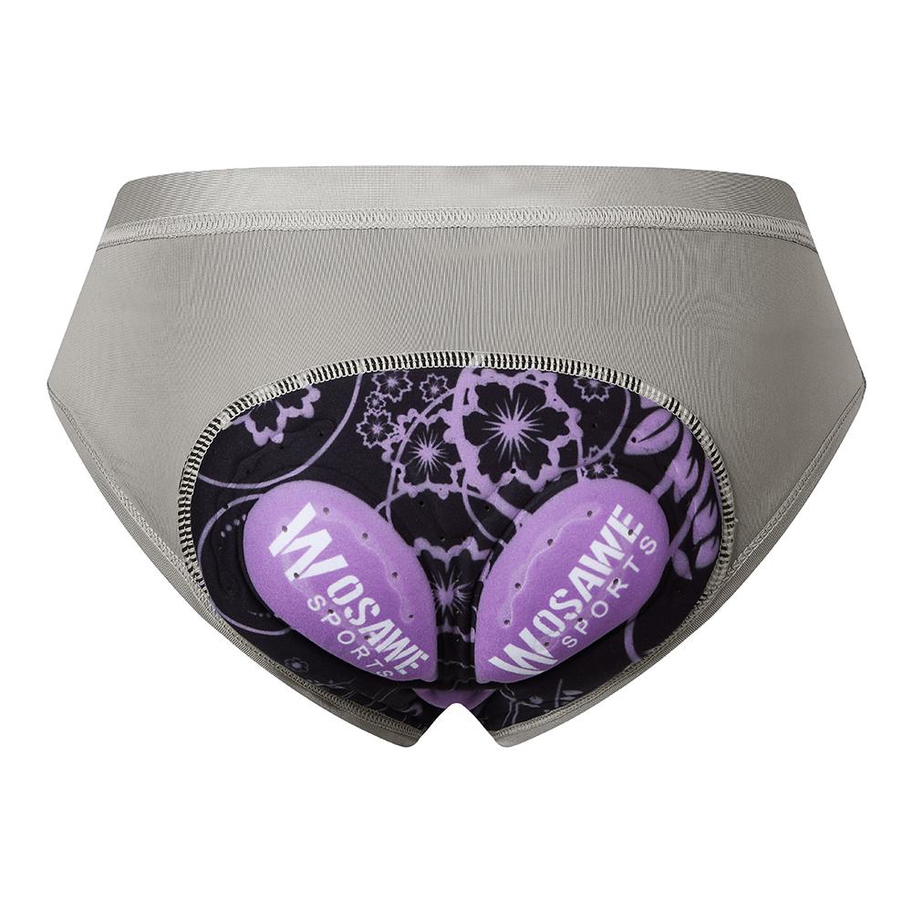 WOSAWE Damen Radsport-Unterwäsche, gepolsterte Unterwäsche, Reithose, Fahrrad-Unterhose, Damen-Radhose M grau