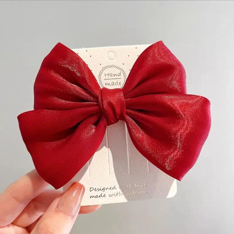 Neue Mode Kinder Bogen Haarnadeln Schwarz Rot Rosa Prinzessin Barrettes Mädchen Kinder Kinder Haar Zubehör rot
