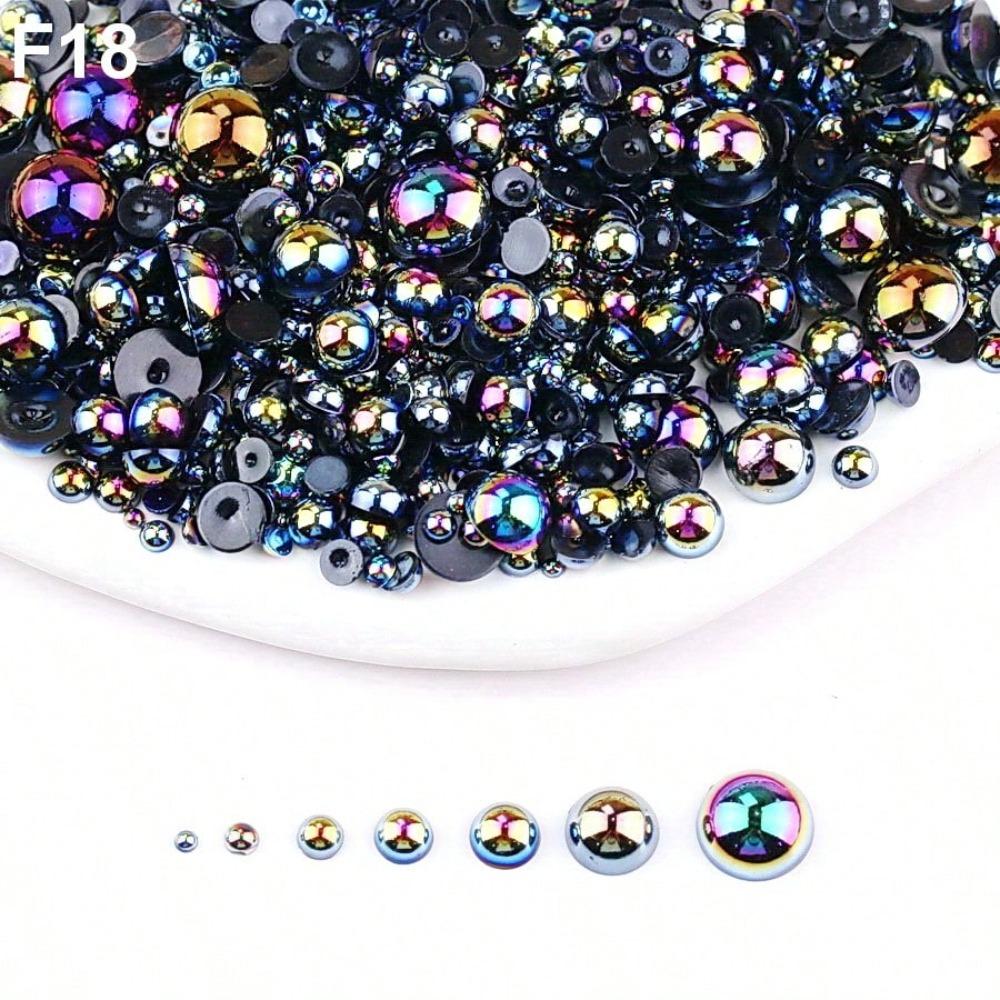 1000 Stück 2-8mm Mix, Schöner AB, Nicht-AB, Regenbogenfarben Flache Rückseite Halbrunde Perlen, Mehrfarbige Kristall-Edelsteine Nicht Hotfix DMC Schmuck Strasssteine