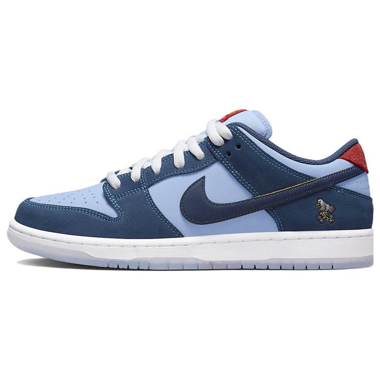 Warum so traurig? x Nike Dunk Low SB Der Raubvogel Unisex Sneaker Blau Küstenblau Schnellgelb DX5549-400 38.5