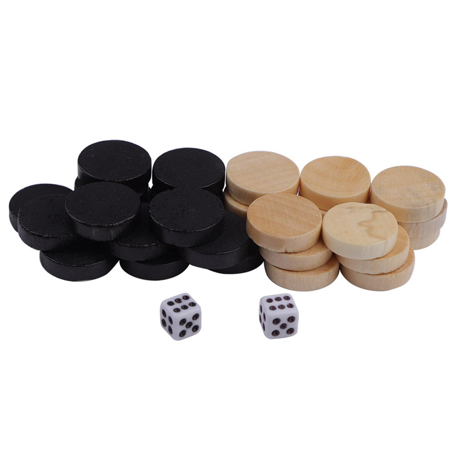 32Pcs Dame & Dame & Backgammon Schach Stück für Kinder Brettspiel Lernen Camping