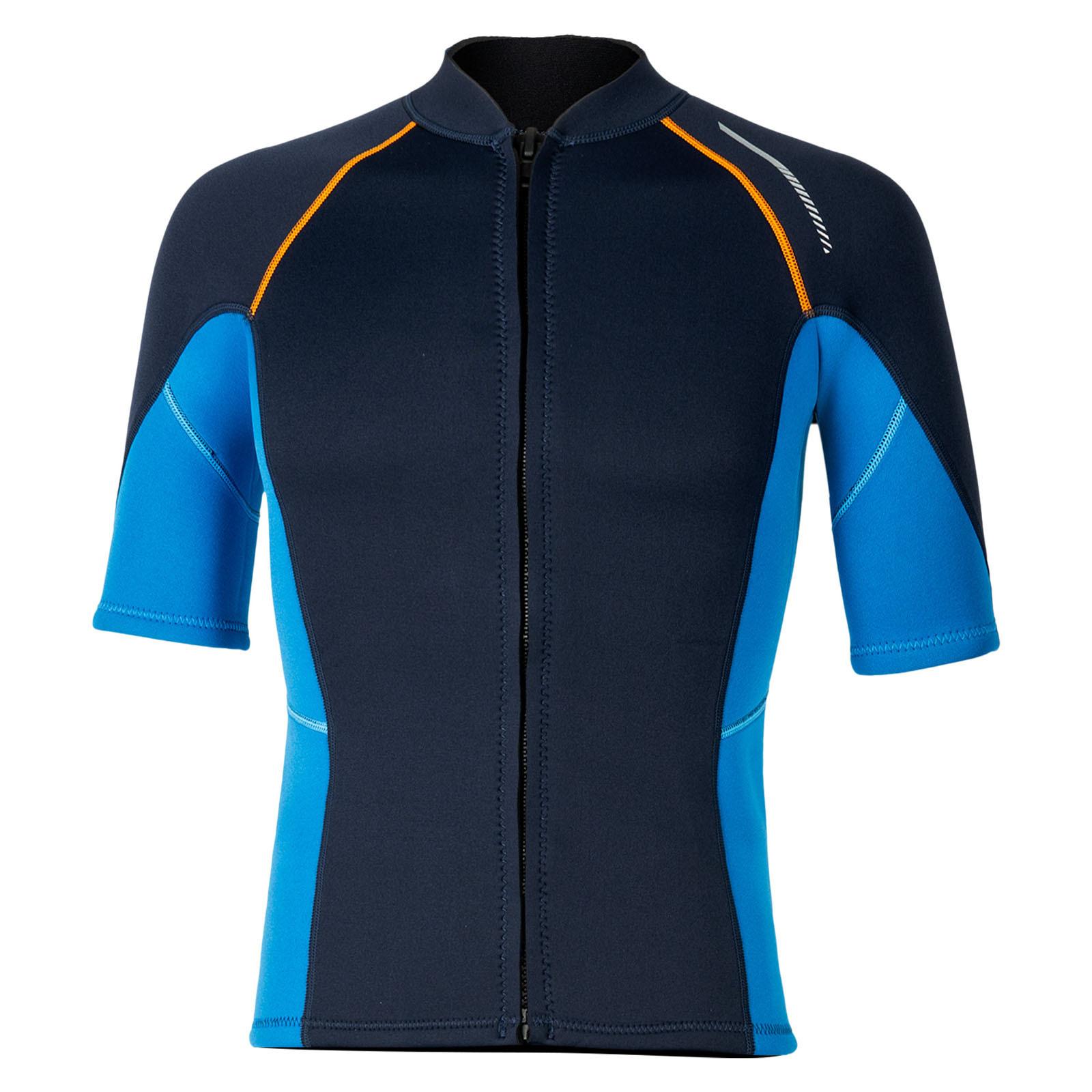 Herren 1,5 mm Neopren Frontreißverschluss Schwimmshirt Wetsuit Tops Surfen Tauchen Schwimmen Tauchen Surfing Anzug