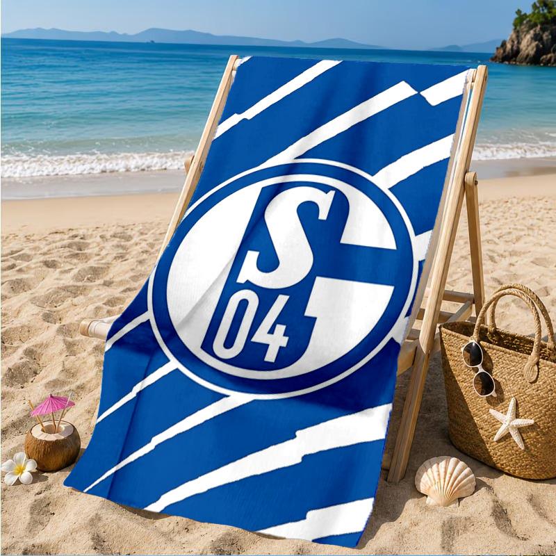 Glänzender Stern des FC Schalke Strandtuch, Schnelltrocknend, Pflegeleicht, Geeignet für Fitness und Strandurlaub, Sport-Essential 70cmx140cm(27x55inch)