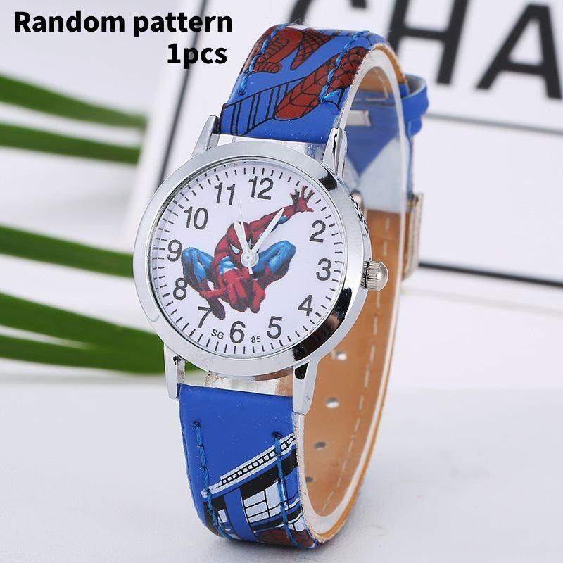 Uhren Kinder Spiderman Pu Cartoon Modern Fans Geschenke Vielseitige Mode dunkelblaue