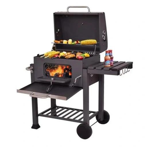 Holzkohlegrill XXXL Garten mit Deckel Thermometer