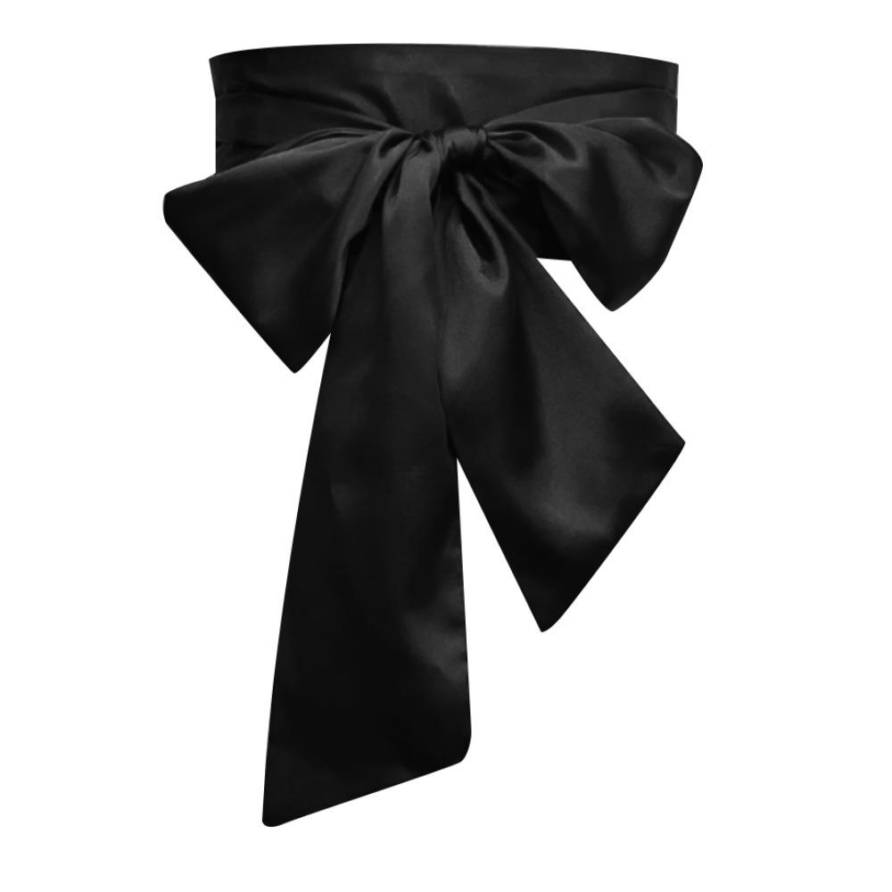 Dekorative Schleife Korsett Taillengürtel Satin Seide Schnürung Taillenband Riemen Für Röcke Kleid Top Kleidung schwarz