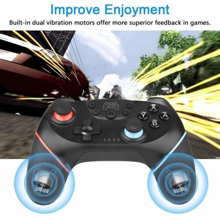 Kabelloser Controller für Nintendo Switch, Bluetooth Switch Pro Controller, Switch Controller mit wiederaufladbarem Akku-Turbo-6-Achsen-A140