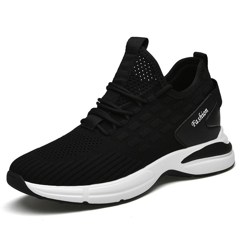Mode Atmungsaktive Mesh Elevator Schuhe Herren Sneaker Höhenerhöhende Schuhe Freizeit Sport Größere Schuhe Mann Erhöhungsschuhe Einlegesohle 8cm 43