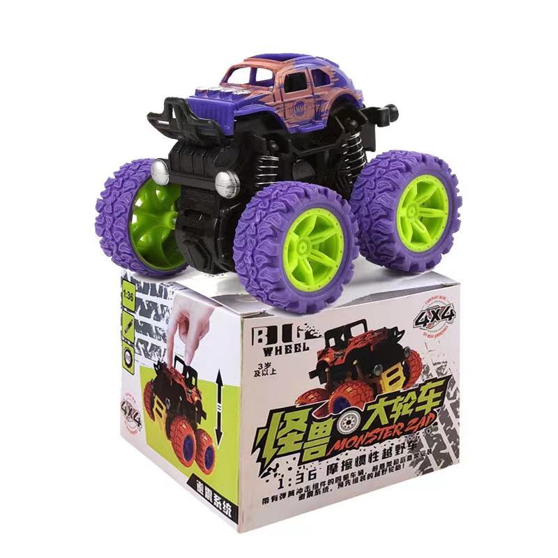 Pull Back Autos Spielzeug Lastwagen Reibungsbetriebene Autos für Kinder Kleinkinderspielzeug Trägheitsautos Spielzeug für 2 3 4 5 + Jahre alte Jungen Mädchen violett