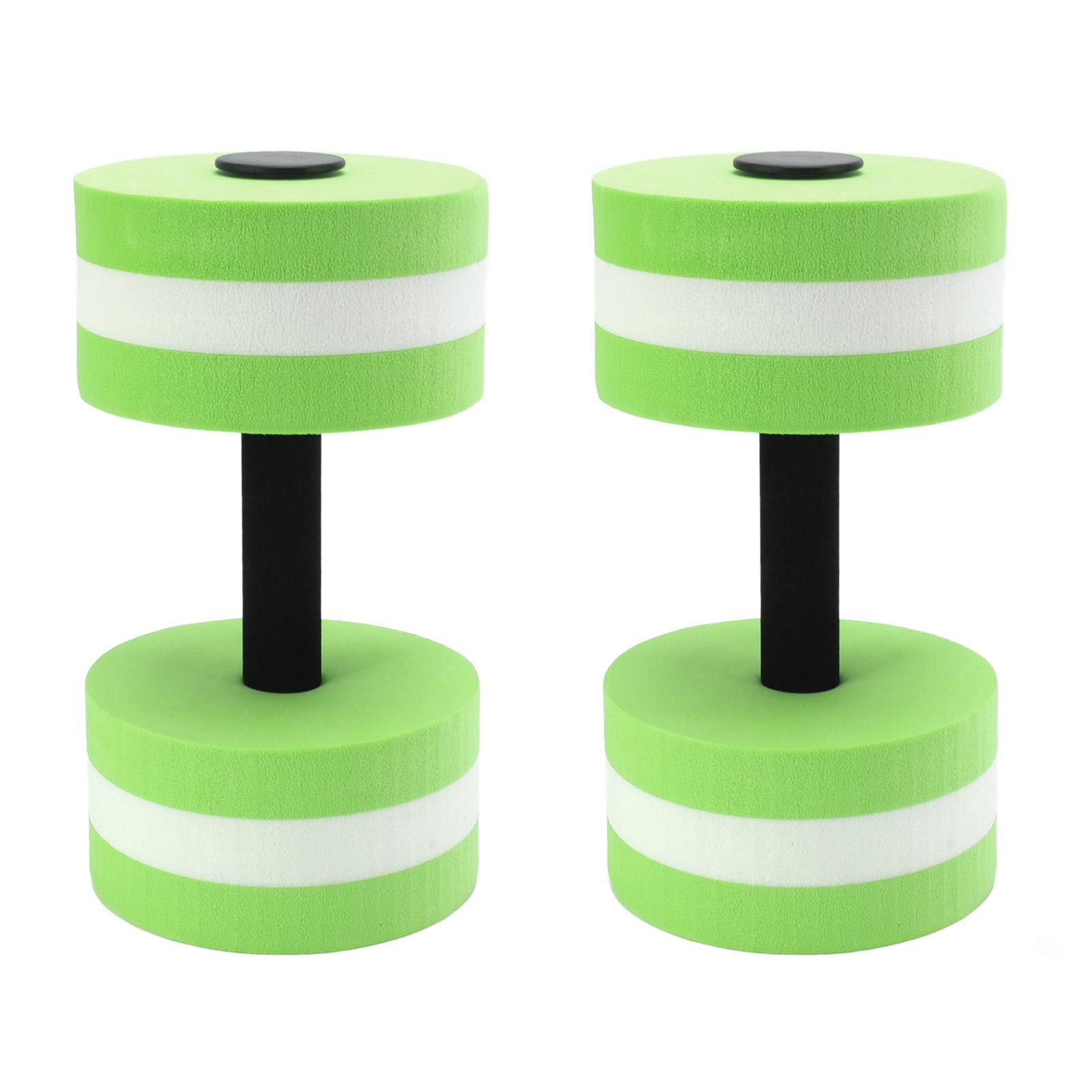 2 Stück EVA-Wasser-Schwimmhantel, Yoga-Übung, Wasserschaum-Hantel, Fitnessgerät für Männer, Frauen, Kinder grün