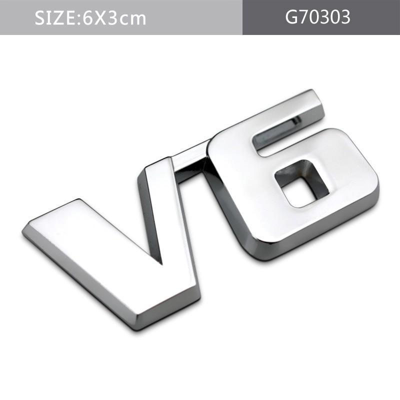 Modifizierte Buchstaben V6 V8 5.7 4WD AWD VXR VXL TXL Limited Metall-Autoaufkleber, passend für alle Autos V6-A